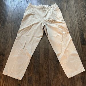 Daniel Cremieux Men Pants Paris Tan 32x27 Pleated 100% Cotton Dress Casual *Read